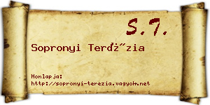 Sopronyi Terézia névjegykártya